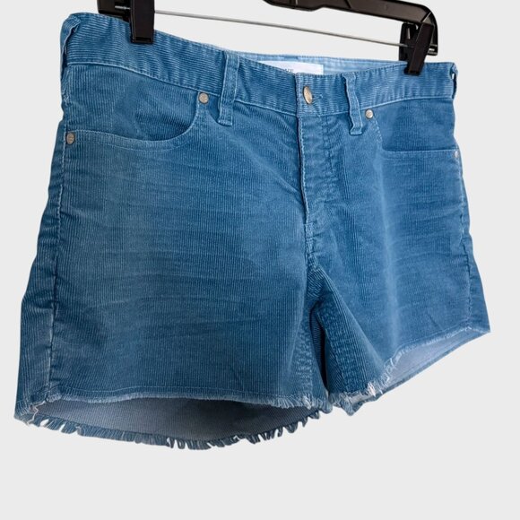 Carve Designs Oahu Corduroy Shorts Blue Women's Size 6 Mid-Rise Raw-Hem - Picture 3 of 11